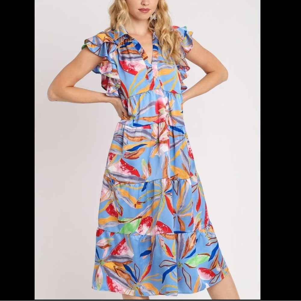 NWT Umgee Tropical Paradise Midi Dress
